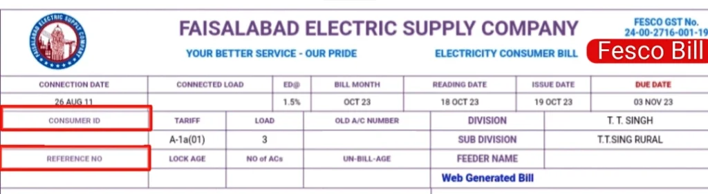 Fesco Online Bill