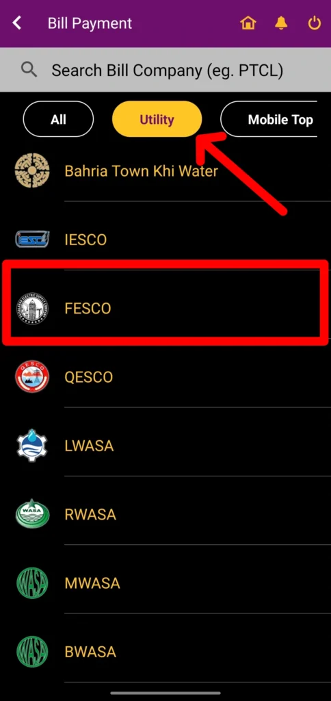 fesco web bill